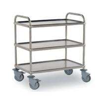 Stainless Steel 4 Vessel Food Serving Trolley Silver_0