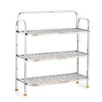 Steel 3 Shelves Shoe Rack 60 kg 24 x 18 x 20 inch Silver_0