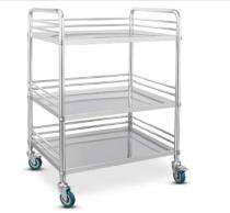 SMART MECH Instrument Trolley Stainless Steel 24 x 18 x 32 inch_0