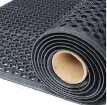 Floor Mats Foothole Rubber 120 x 80 cm Black_0