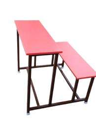Wooden and Iron 2 Seater Student Bench Desk_0