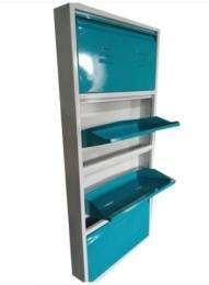 Stainless Steel 4 Shelves Shoe Rack 40 kg 13 x 20 x 20 inch Blue_0