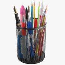 Metal Black Round Pen Stand_0
