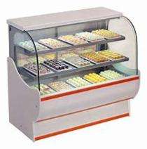 3 Shelves Food Display Counter Off White_0