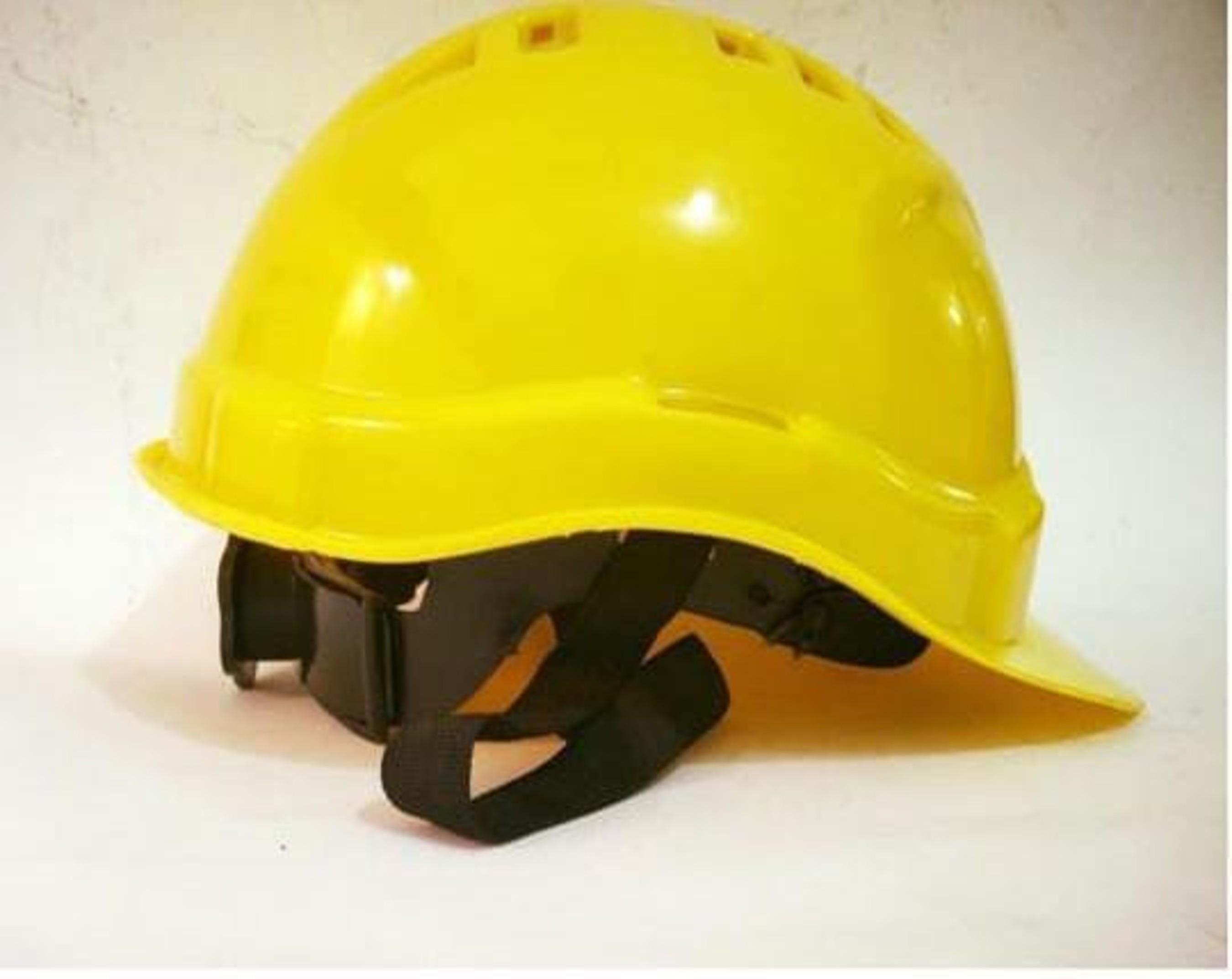 Plastic Yellow Air Ventilated Safety Helmets_0