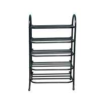 Aluminium 5 Shelves Shoe Rack Upto 10 kg 48 x 36 x 83 cm Black_0