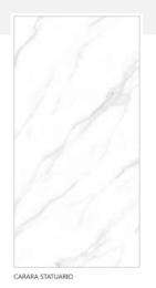 EXXARO Carara Staturio 800 x 1600 mm White High Glossy Flat Glaze Vitrified Tile_0