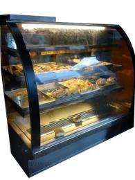 3 Shelves Food Display Counter Black_0
