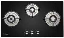 Hindware Ella Plus 75 Black 3 Burners Glass Cooktop_0