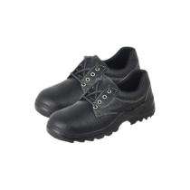 Leather Plain Toe Safety Shoes Black_0