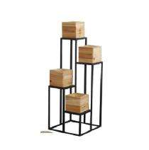 Metal Stand Planter Black and Brown_0