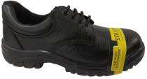 Real Leather Steel Toe Safety Shoes Black_0