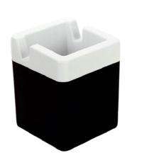Plastic Black and White Mobile Holder Pen Stand_0