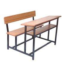 Wooden and Iron 2 Seater Student Bench Desk_0