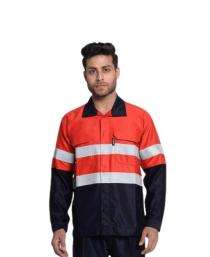 Tarapro Cotton Safety Jackets L Titan With Sleeves Orange and Navy Blue_0