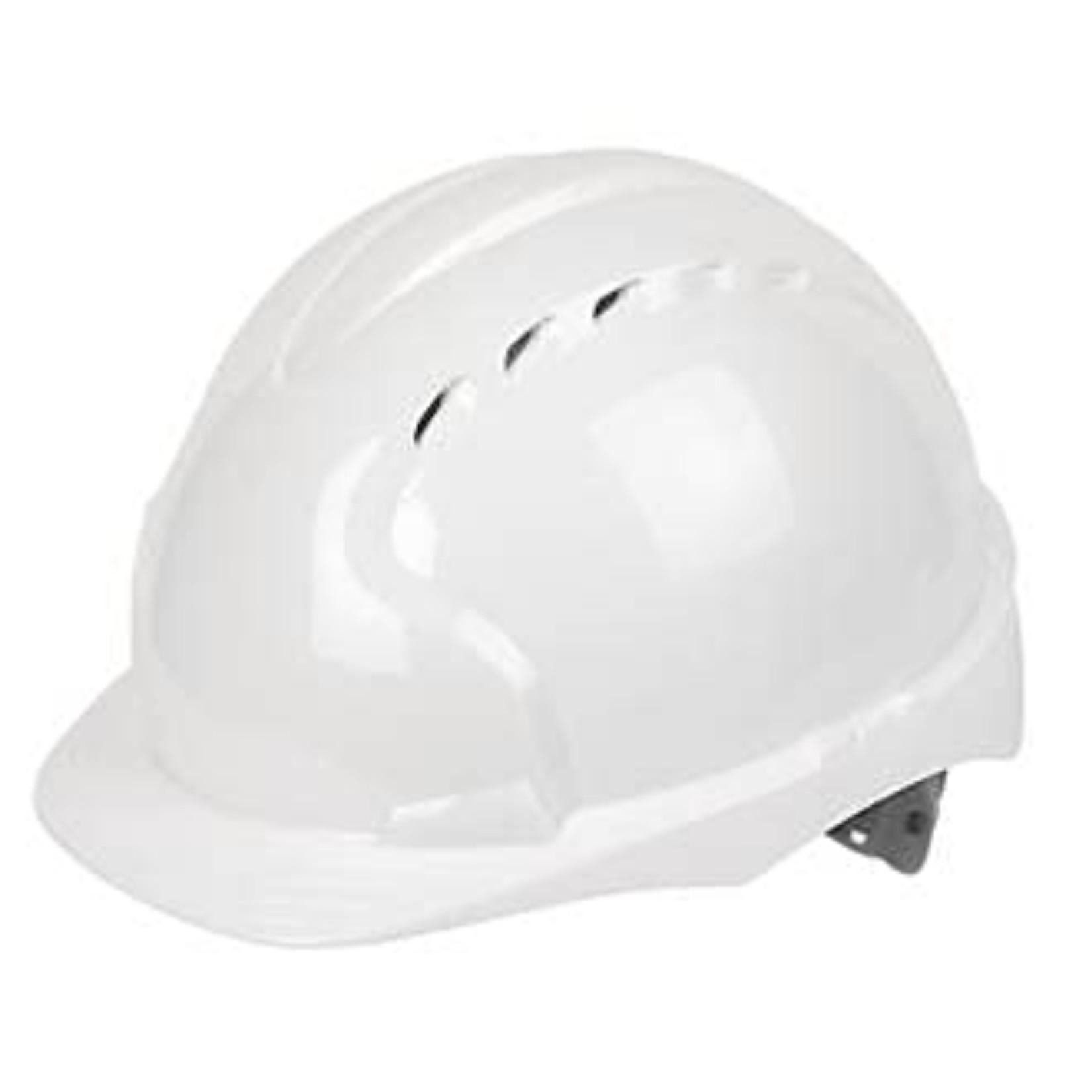 HDPE White Air Ventilated Safety Helmets_0