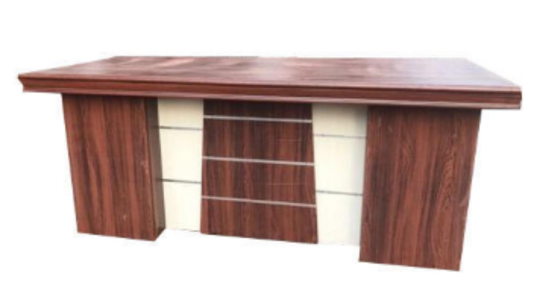 Reception Office Tables Brown and White Wooden_0