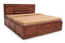 Teakwood Box Queen Bed 6 x 6 ft Brown_0