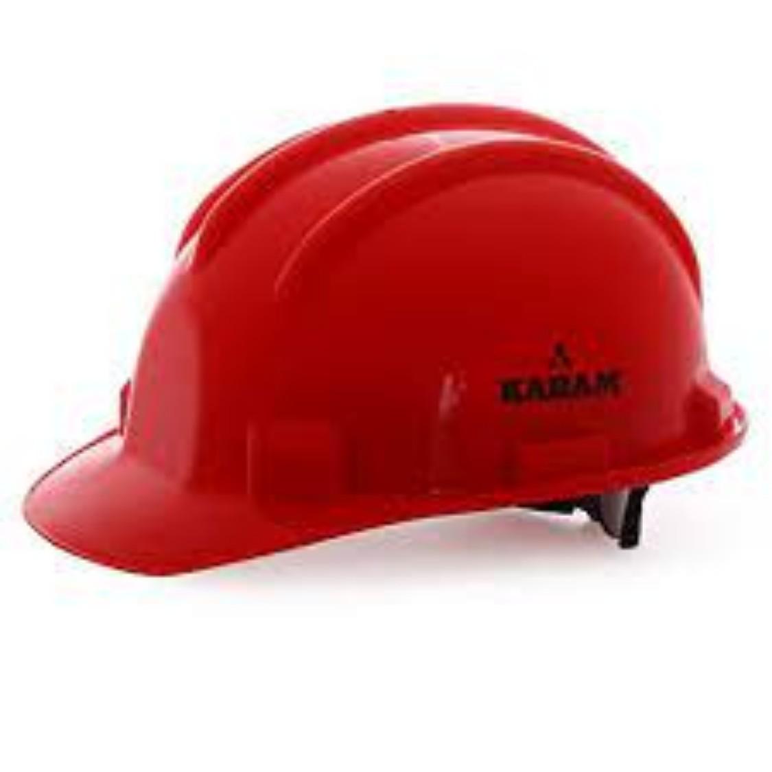 Plastic Red Air Ventilated Safety Helmets_0