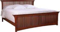 Mahogany Wood Panel Queen Bed 6 x 6 ft Brown_0