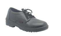 Buff Grain Leather Steel Toe Safety Shoes Black_0