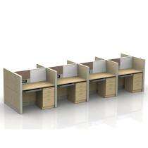 Workstation Office Tables Beige and White Wood_0