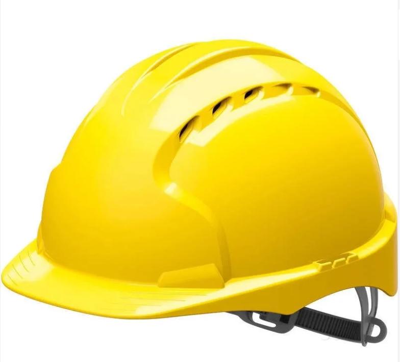 HDPE Yellow Air Ventilated Safety Helmets_0
