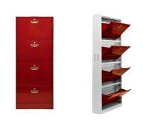 Stainless Steel 4 Shelves Shoe Rack Upto 10 kg 48 x 36 x 83 cm Red_0