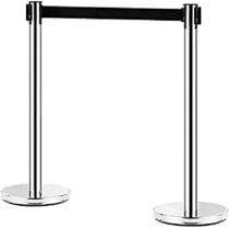Floor Mount Retractable Belt Stanchion Barrier_0