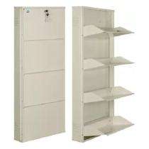 Mild Steel 4 Shelves Shoe Rack 15 Pair 55 x 150 x 15 cm White_0
