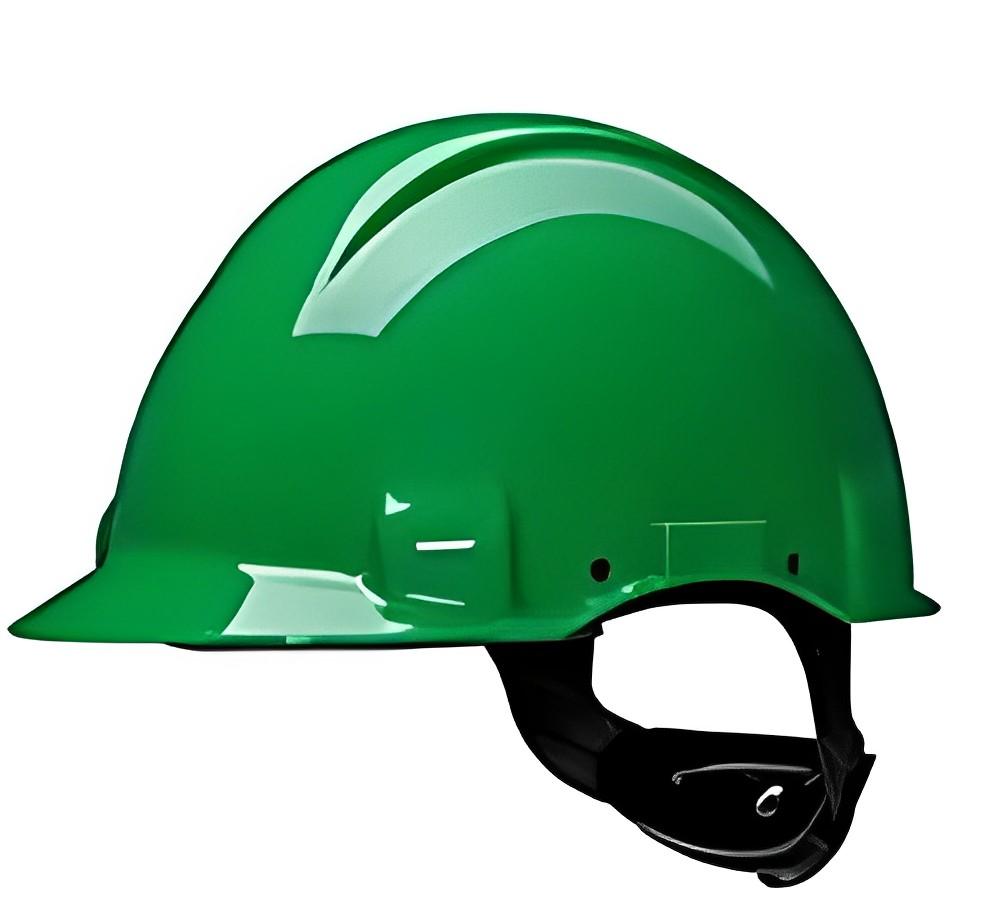 HDPE Green Air Ventilated Safety Helmets_0
