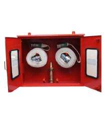 Mild Steel Double Door Fire Hose Cabinet 600 x 750 x 250 mm 15 m_0