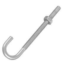 M6 Mild Steel Foundation Bolts J Shape 250 mm_0
