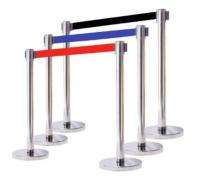 Floor Mount Retractable Belt Stanchion Barrier_0