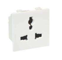 INDOASIAN 10 A White 3 Pin Plug Electrical Sockets_0