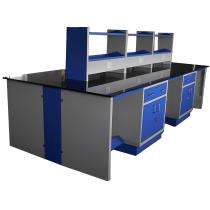 Mild Steel Laboratory Table Grey and Blue_0