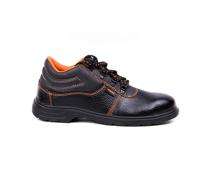 Real Leather Steel Toe Safety Shoes Black_0