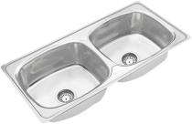 Nelco Stainless Steel Kitchen Sink Double Bowl TE-12 37 x 18 x 7 inch_0