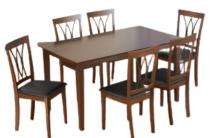 Wooden 6 Seater Traditional Dining Table Set Rectangular Brown_0