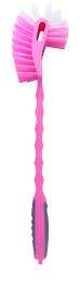 Polypropylene Single Sided Toilet Cleaning Brush Plastic Handle Pink_0