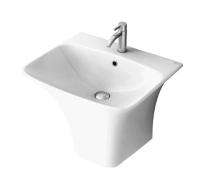 Simpolo Wash Basin SHORTEN Integrated Half Pedestal_0