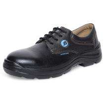 Bata Spirit Classy Buff Barton Print Leather Fiber Toe Safety Shoes Black_0