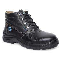 Bata Spirit Sturdy Buff Barton Print Leather Fiber Toe Safety Shoes Black_0