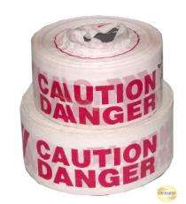 76 mm Non-Adhesive Polyethene Warning Tape 200 um Red and White_0