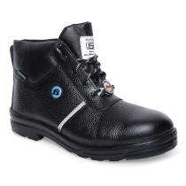 Bata Moulded Lite Buff Barton Print Leather Steel Toe 200 J Safety Shoes Black_0