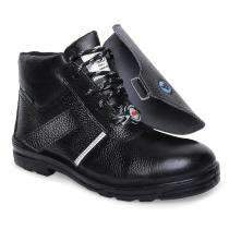 Bata Moulded Lite Flap Buff Barton Print Leather Steel Toe 200 J Safety Shoes Black_0