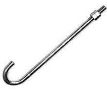 M10 Mild Steel Foundation Bolts J Shape 2000 mm_0