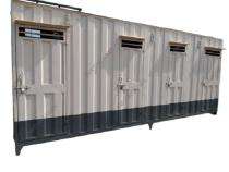 S M CONTAINER Mild Steel 8.5 ft Portable Toilet Cabin Cream and Black_0