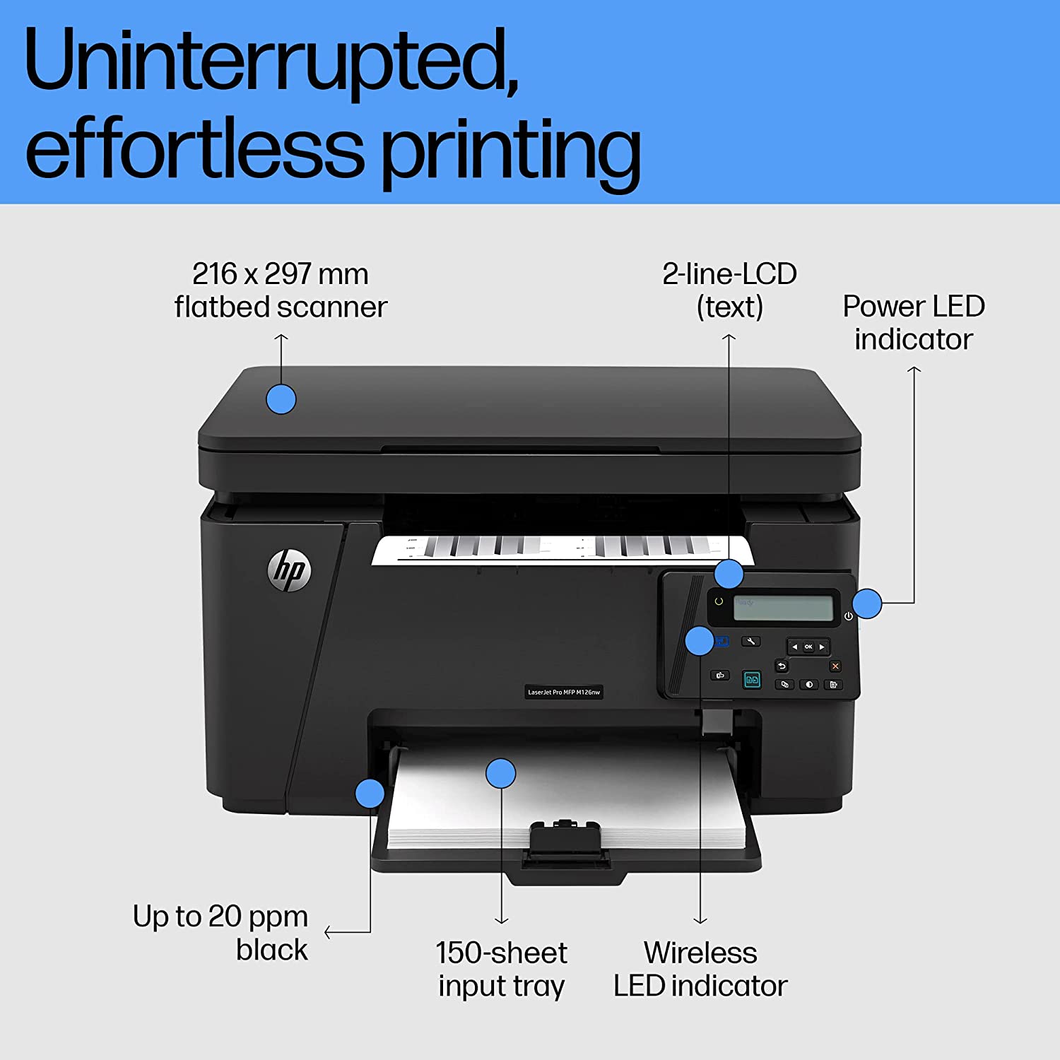 HP Laserjet Pro MFP M126nw Multi Function 20 ppm Printer_1