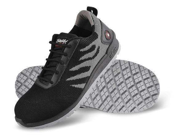 Hillson Swag 1907 Breathable Textile Fabric Powder Coated Metal Toe Cap Safety Shoes Black_0